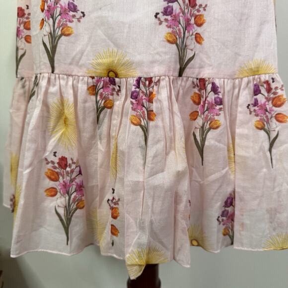 Borgo de Nor Pink Floral Ruffle Cotton Voile LouLou Dress Size US 6 NWT Romantic - Picture 10 of 12